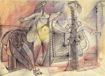 Baigneuses au crabe 1938 Cubists Oil Paintings